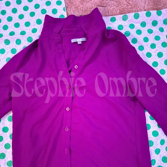Uniqlo women's purple button up shirt size small - Picture 1 of 4